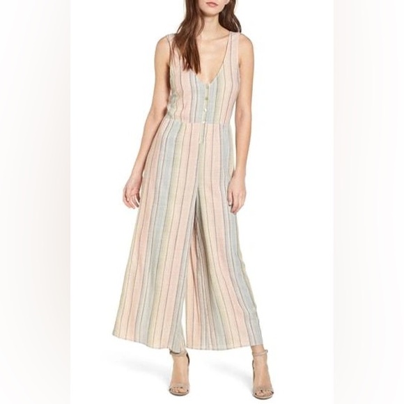 NWT Show Me Your MuMu Striped Dunaway Wide Leg Boho Jumpsuit - Picture 8 of 14
